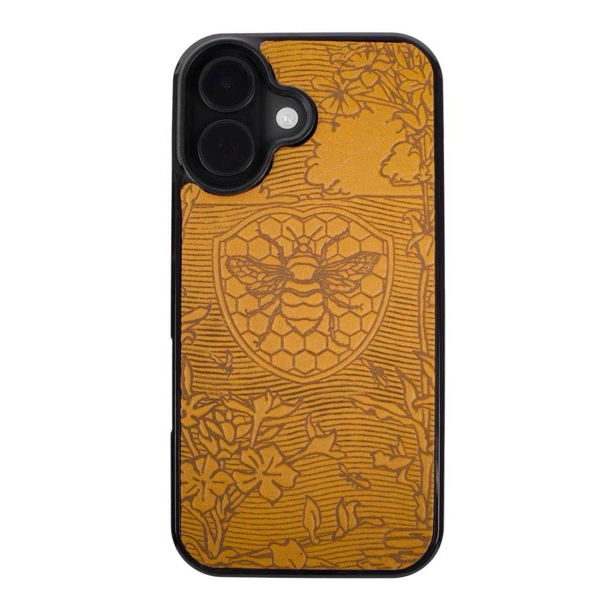 Oberon Design Genuine Leather iPhone Case, Hand-Crafted, Bee Garden iPhone 16 PLUS / Marigold Oberon Design Genuine Leather iPhone Case, Hand-Crafted, Bee Garden iPhone 16 PLUS / Marigold