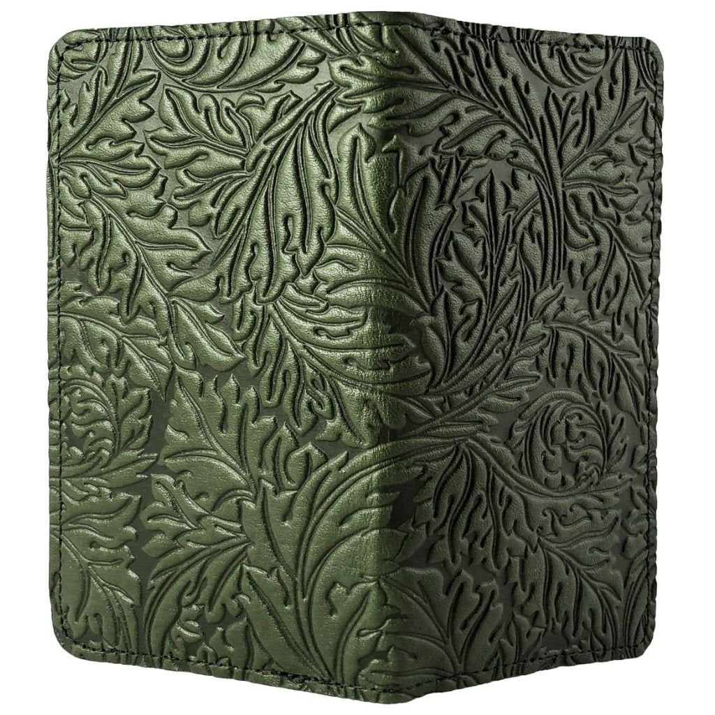 Checkbook Cover Acanthus in Fern - Open