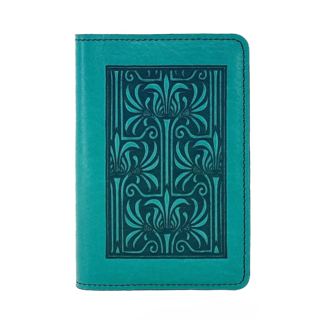 Oberon Design Art Nouveau Lattice Pocket Notebook Cover Teal