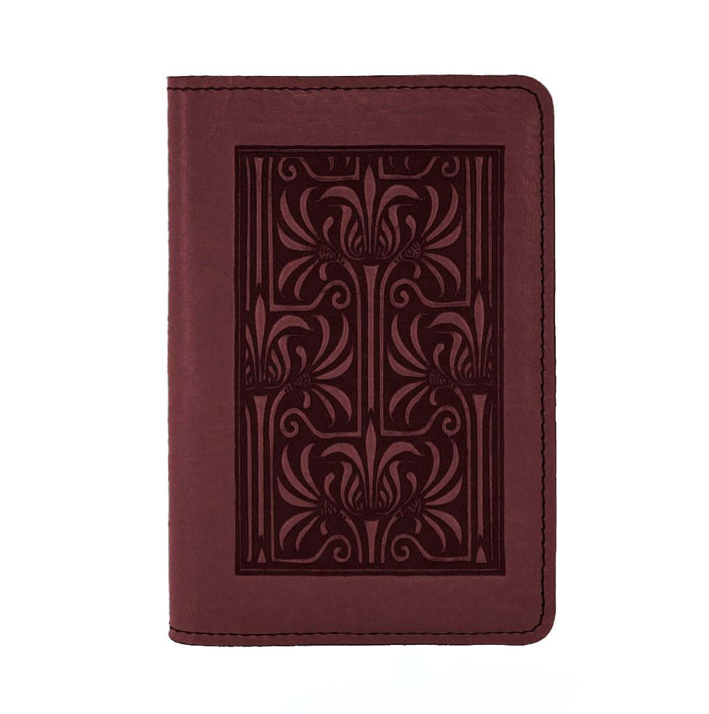 Oberon Design Art Nouveau Lattice Pocket Notebook Cover Wine