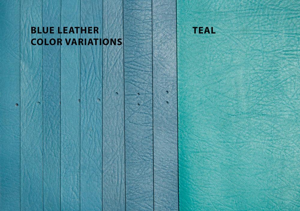 Oberon Design Leather Colors , Teal and Blue Variations