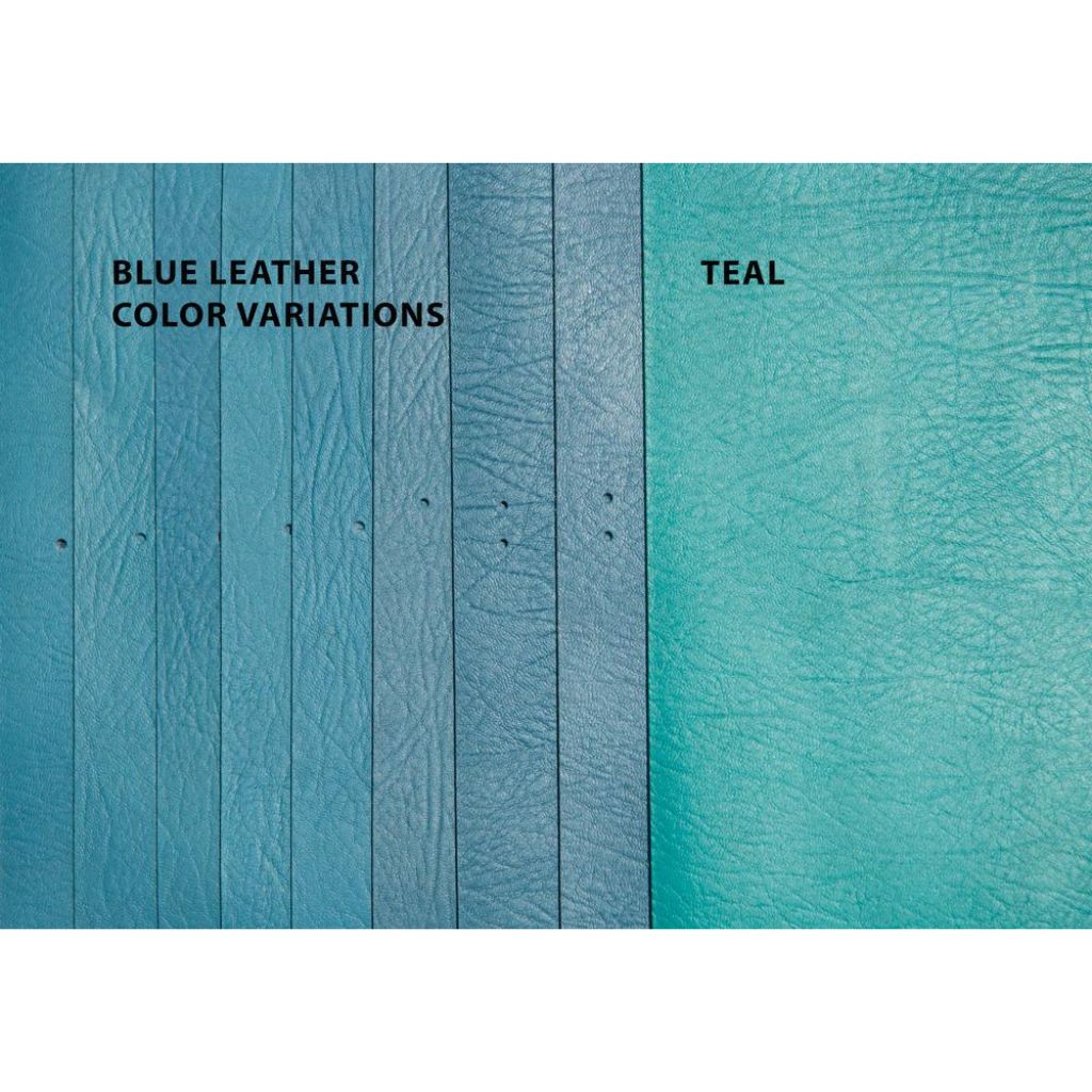 Blue Leather Color Variations Compared With Teal