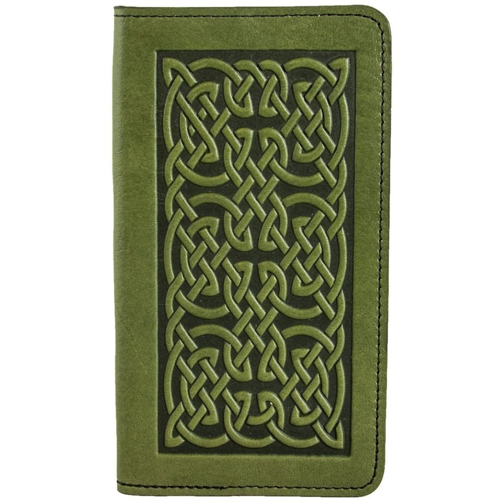 Oberon Design Leather Checkbook Cover, Bold Celtic, Made in the USA