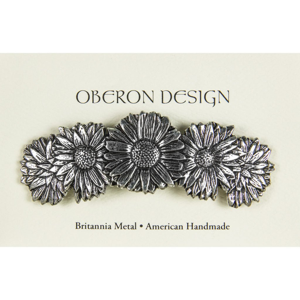 Oberon Design Hair Clip, Barrette, Hair Accessory, Daisy, Card