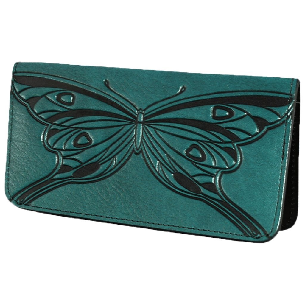Checkbook Cover, Butterfly in Teal