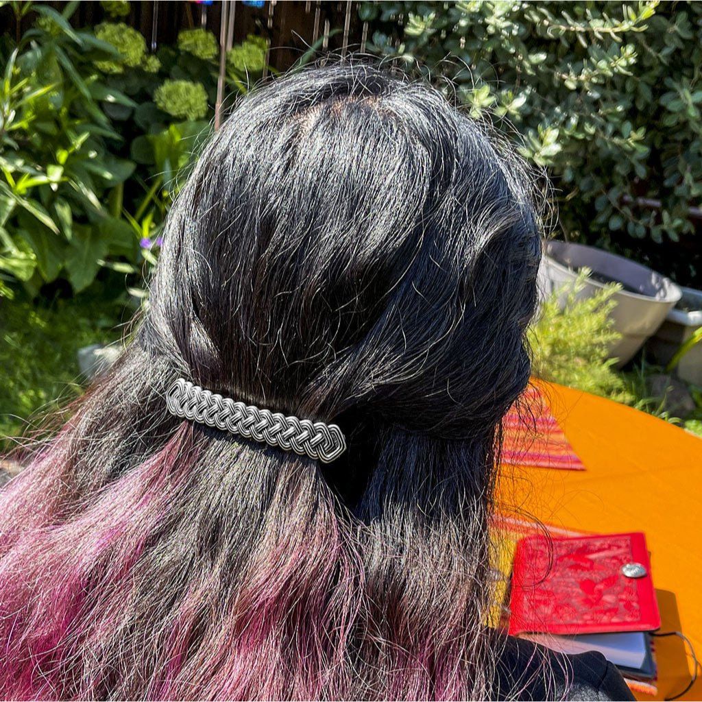 Oberon Design Hair Clip, Barrette, Hair Accessory, Celtic Braid Bar Model 4