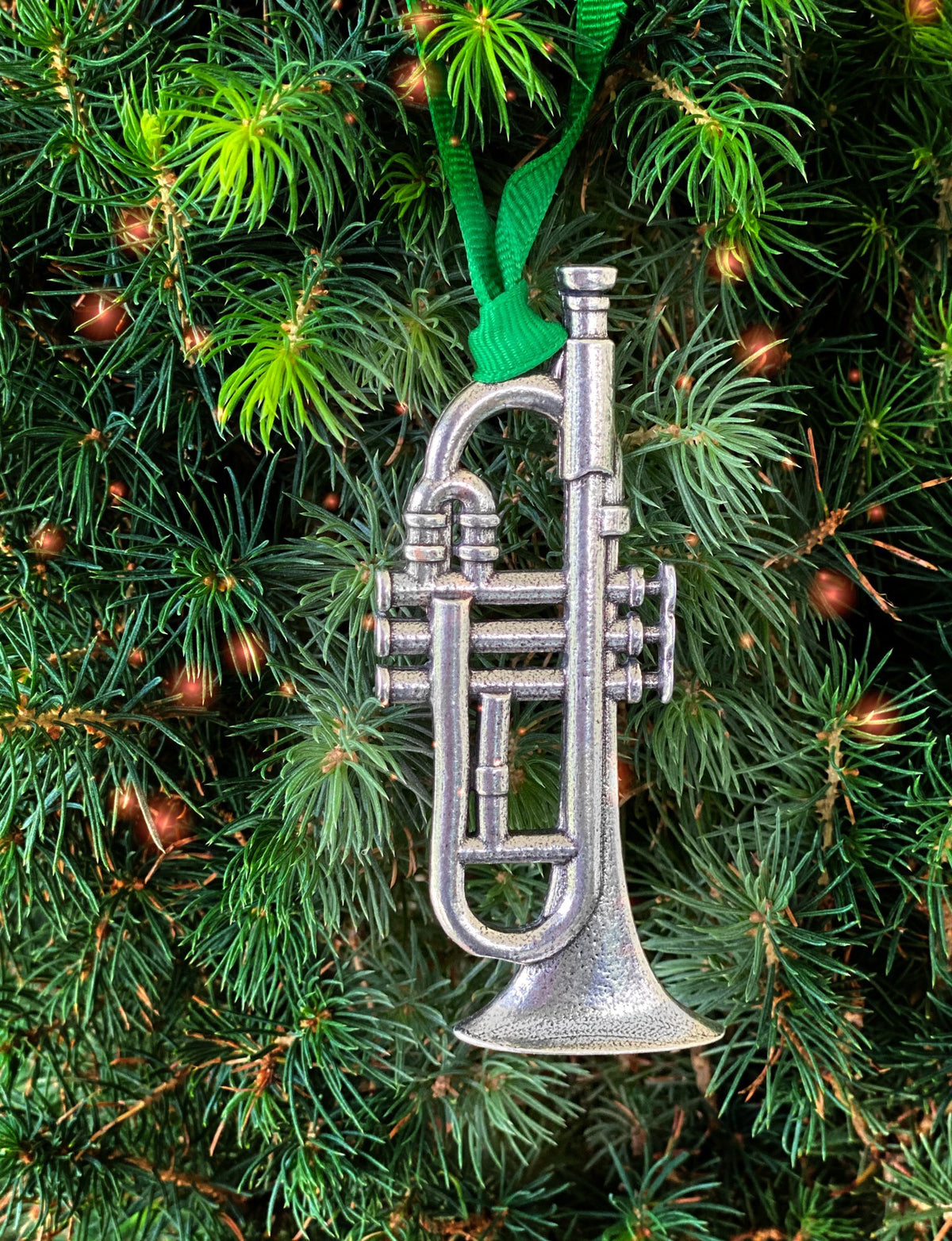 Oberon Design Holiday Ornament, Christmas Trumpet in Tree