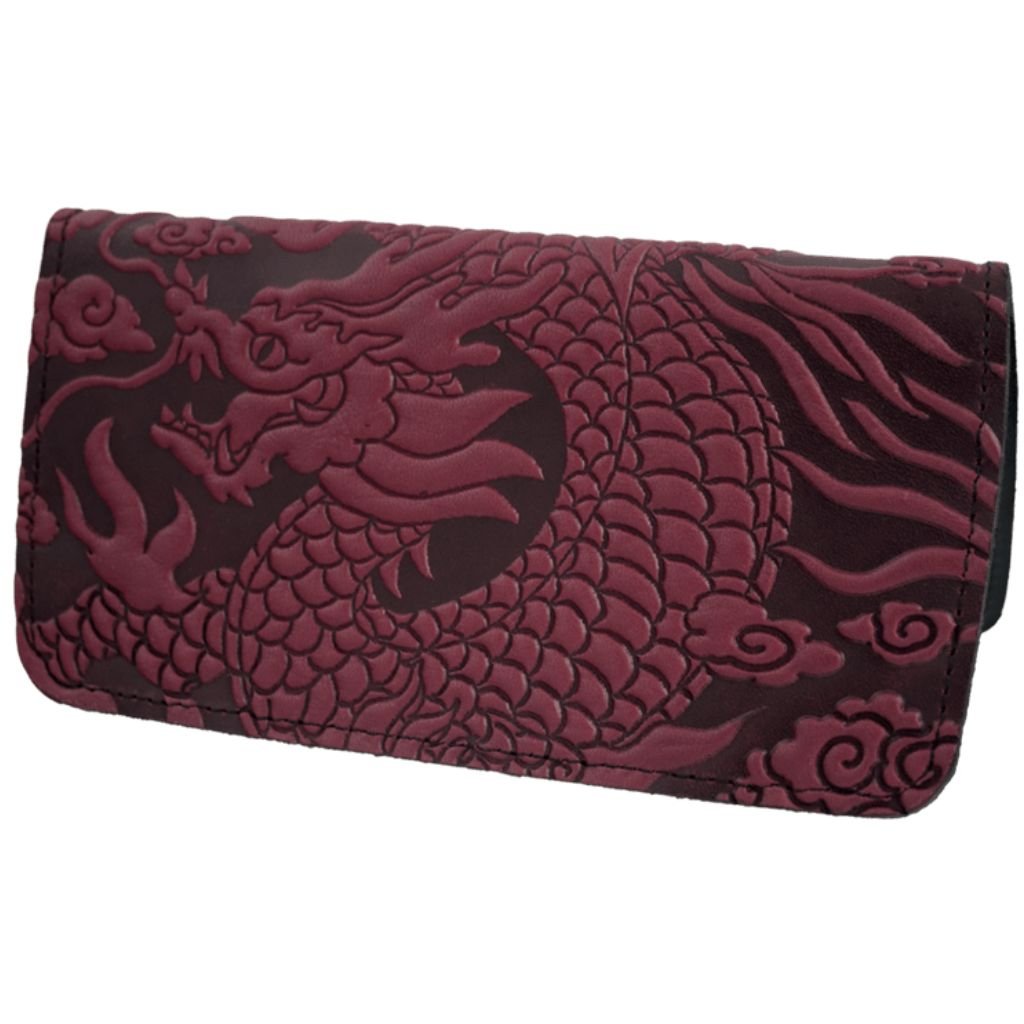 Checkbook Cover, Cloud Dragon in Red