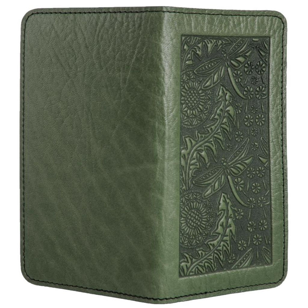 Checkbook Cover, Dandelion Dragonfly in Fern - Open