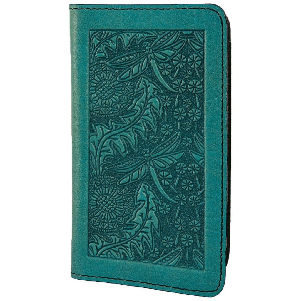 Checkbook Cover, Dandelion Dragonfly in Teal