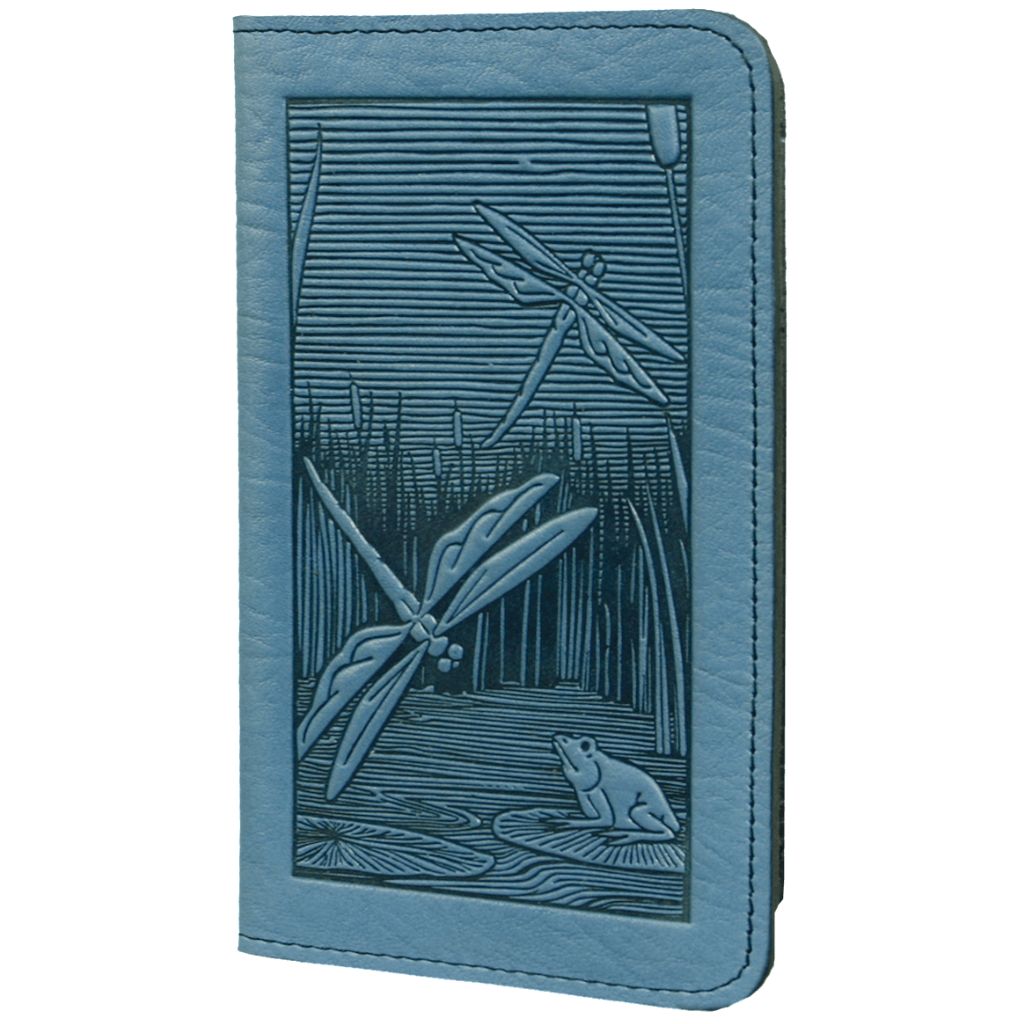 Checkbook Cover, Dragonfly Pond in Blue