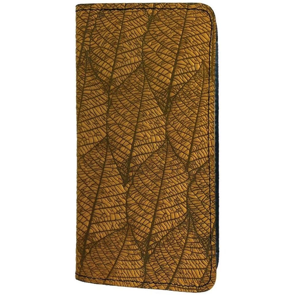 Checkbook Cover, Fallen Leaves in Marigold