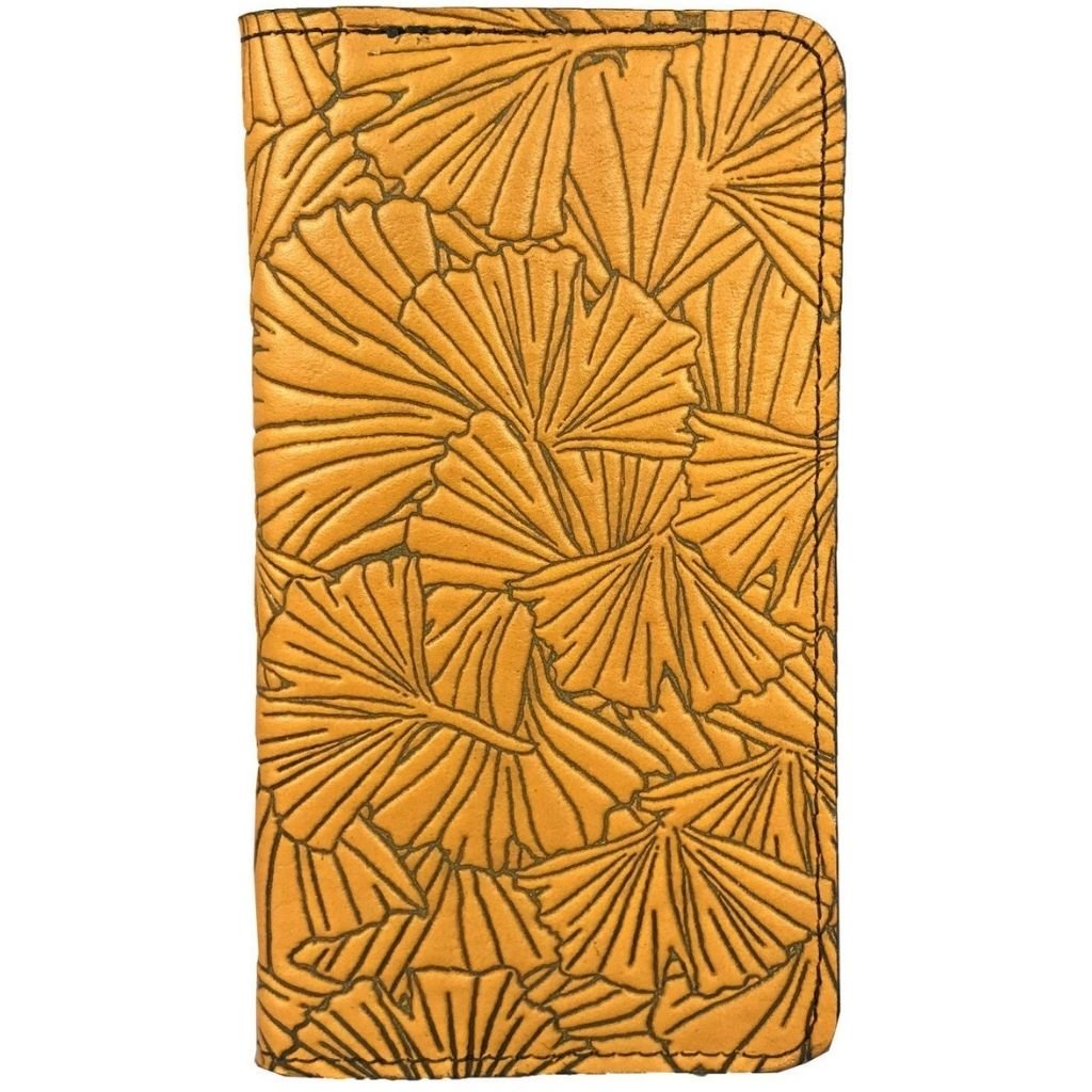 Checkbook Cover, Ginkgo in Marigold