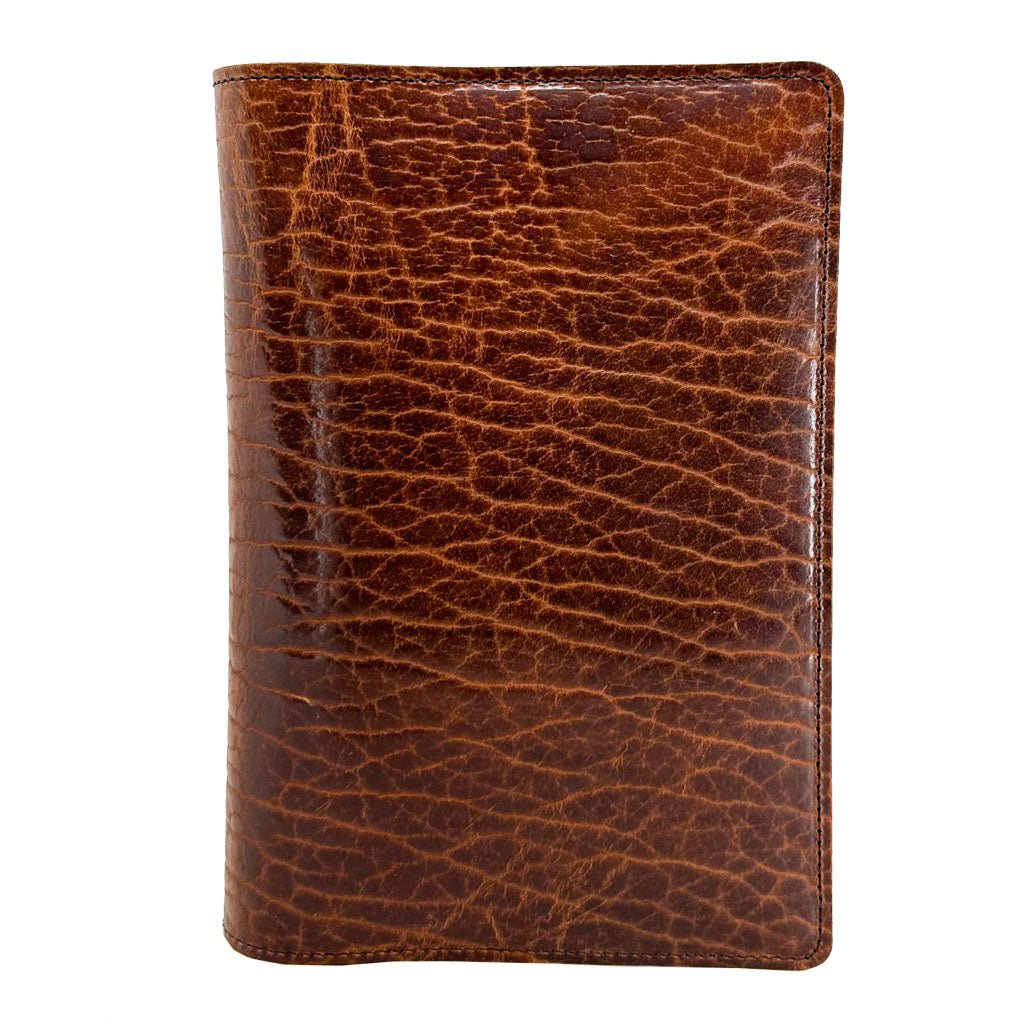 Leather Refillable Journal Notebook, Limited Edition Rustic, Glazed Shrunk Bison in Tobacco