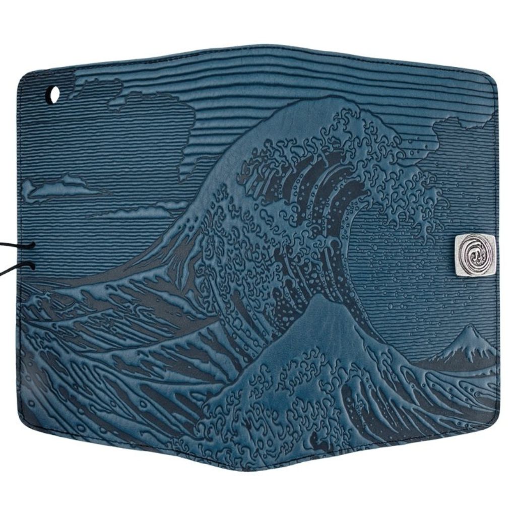 Leather iPad Mini Cover Case | Hokusai Wave in Sky Blue
