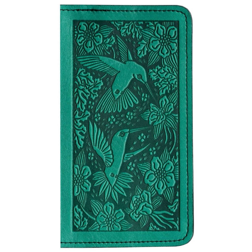 Checkbook Cover, Hummingbird in Teal