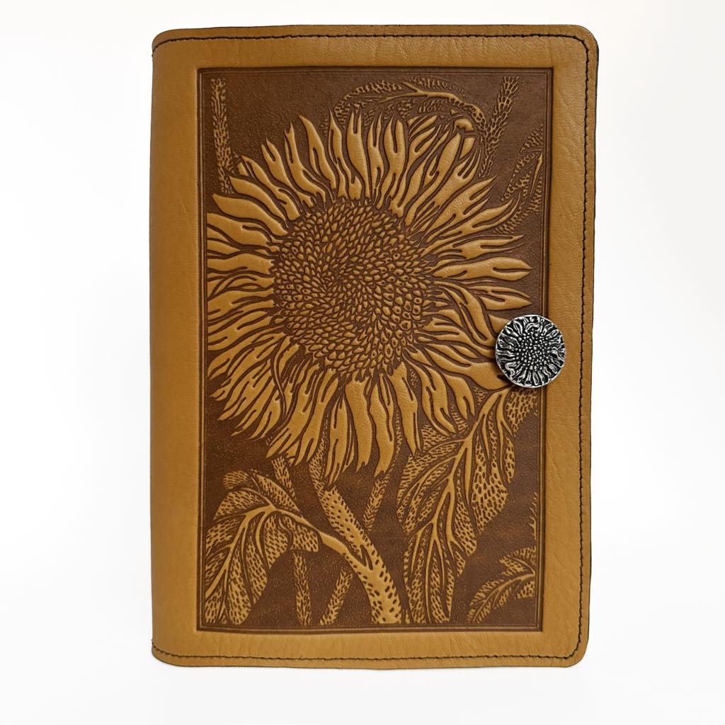 SECOND, Large Leather Refillable Journal, Sunflower in Marigold