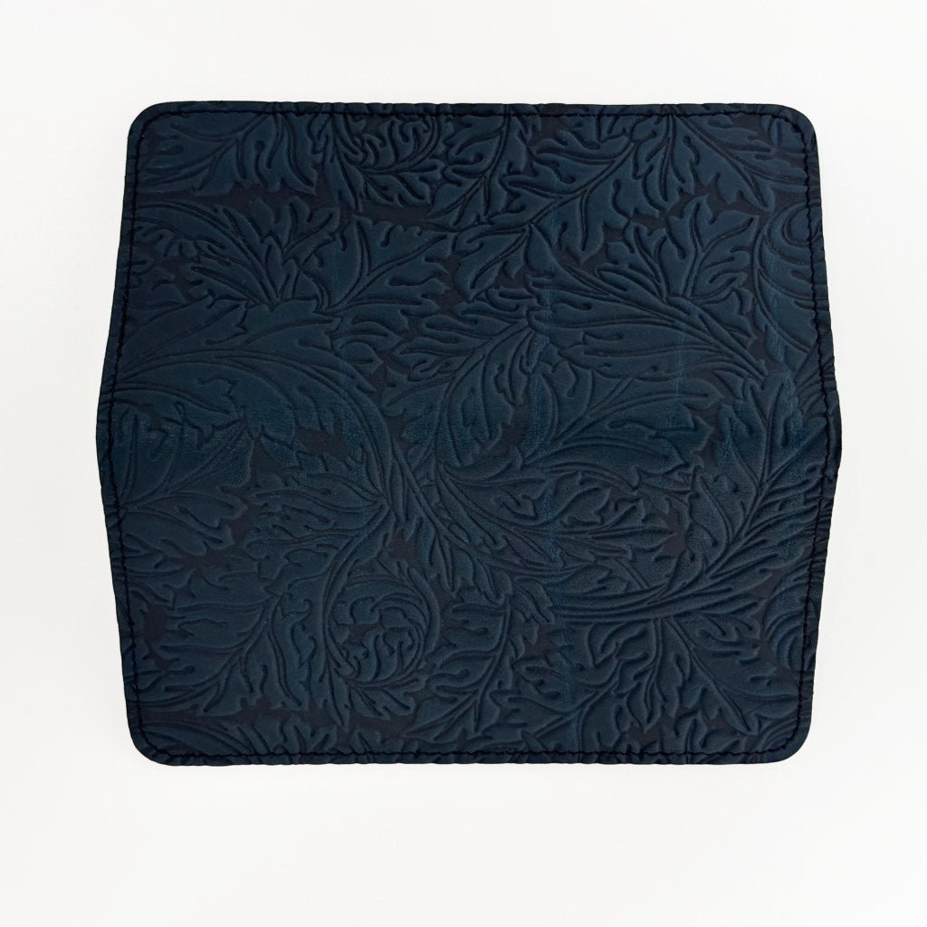 SECOND, Acanthus Leaf Checkbook Cover in Navy