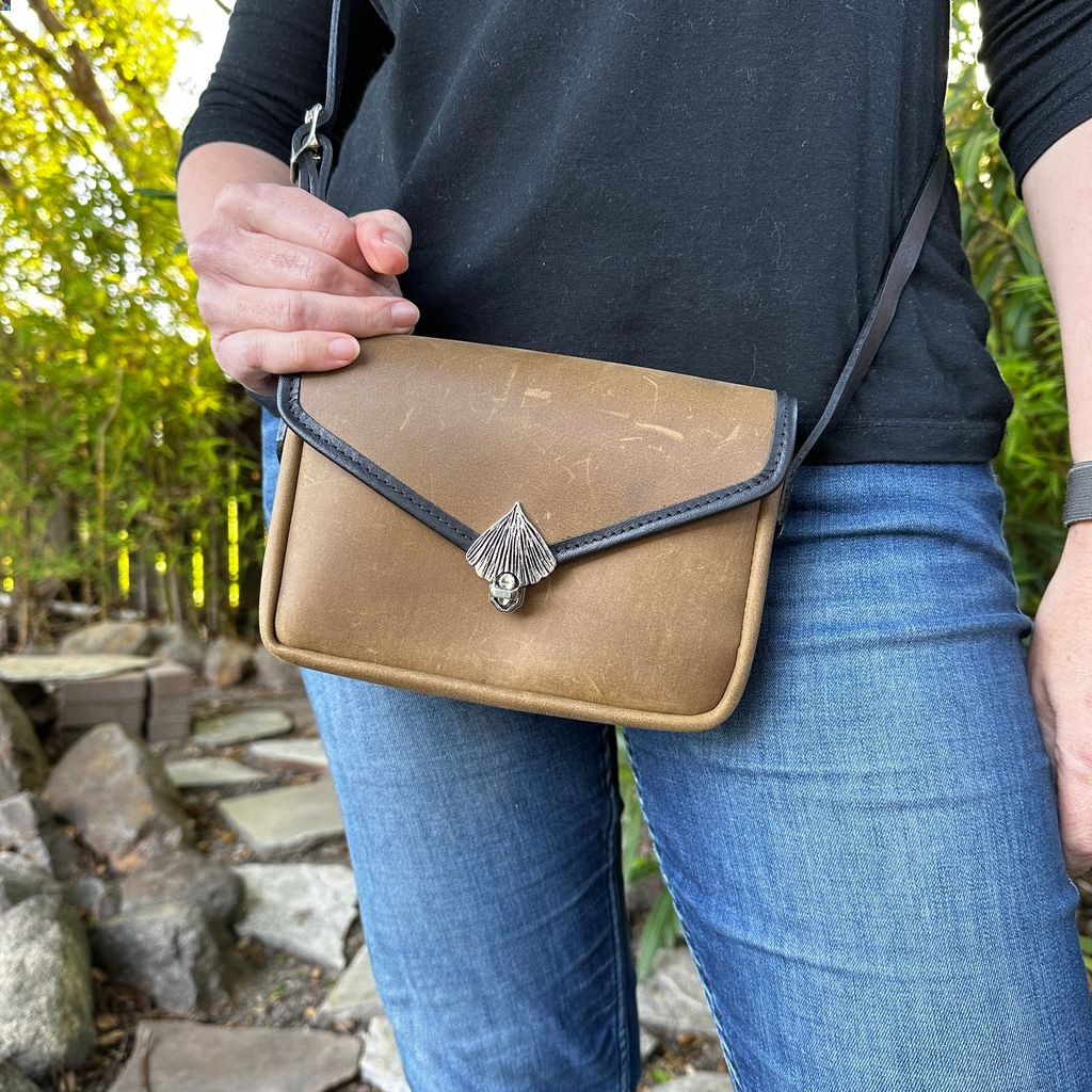 Limited Edition Leather &quot;Becca&quot; Cell Phone Handbag, Moss