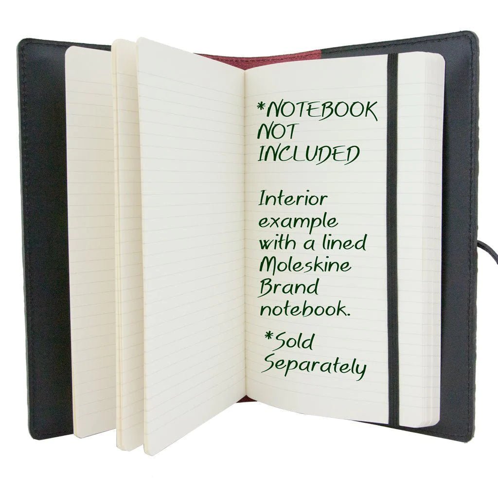 Leather Refillable Journal Notebook, Moon