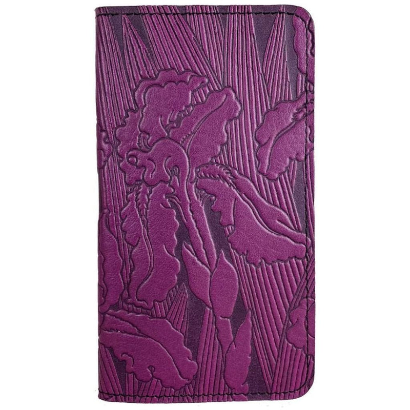 Oberon Design Leather Checkbook Cover, Iris, Made in the USA