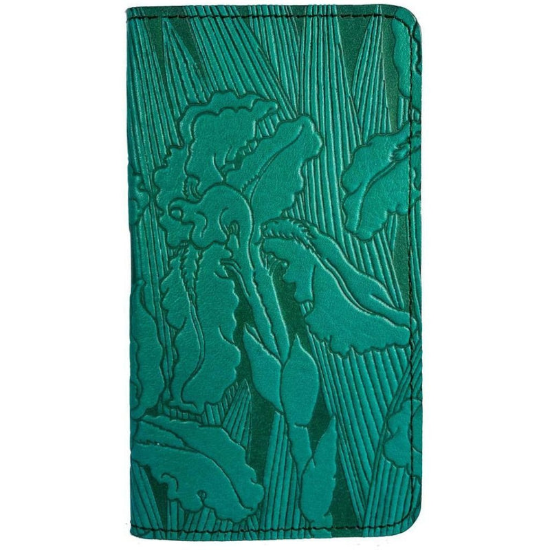 Oberon Design Leather Checkbook Cover, Iris, Made in the USA