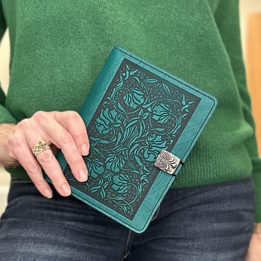 Leather Cover for Kindle e-Readers, William Morris Tulips - Oberon
