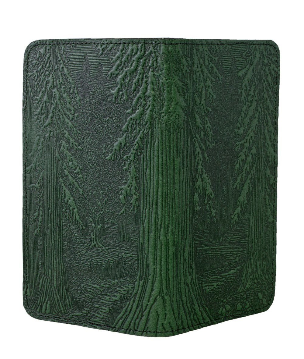 Oberon Design Small Leather Smartphone Wallet, Forest in Green