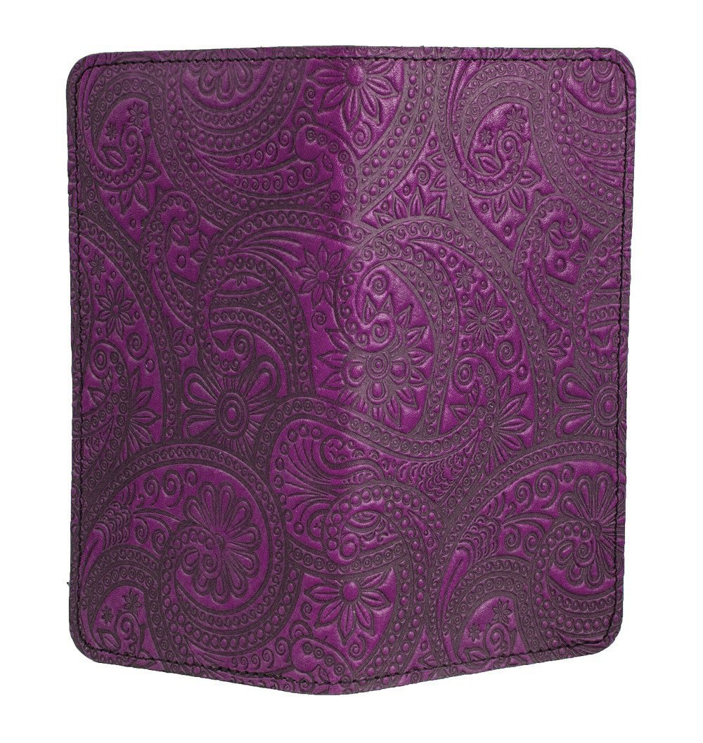 Oberon Design Small Oberon Design Small Leather Smartphone Wallet Case, Paisley in Orchid