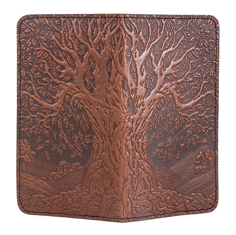 Oberon Design Small Leather Smartphone Wallet Case, Tree of Life
