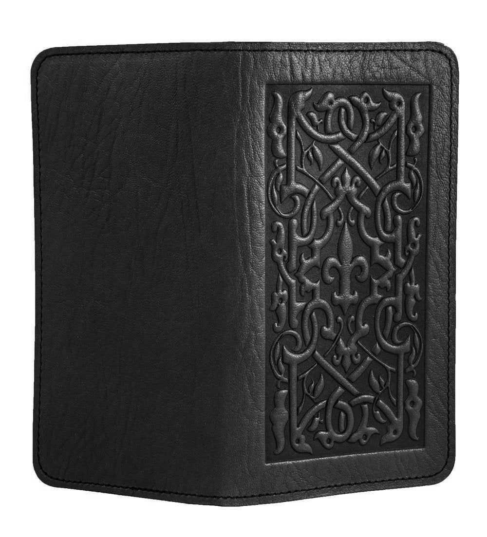 Oberon Design Small Oberon Design Small Leather Smartphone Wallet Case, The Medici in Black