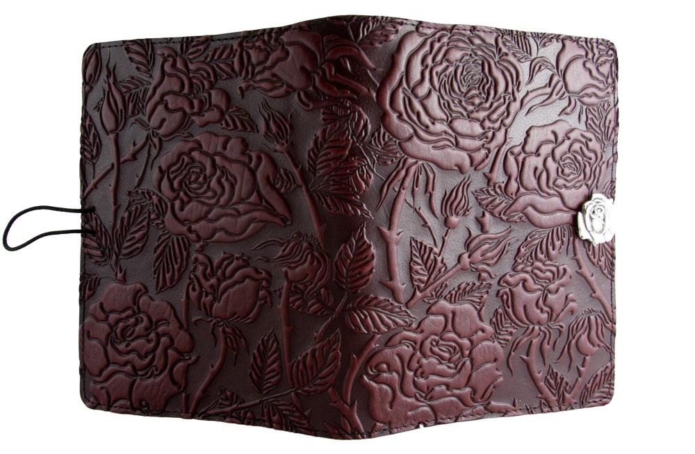 Oberon Design Leather Cover for Kindle Oasis, Wild Rose In Wine