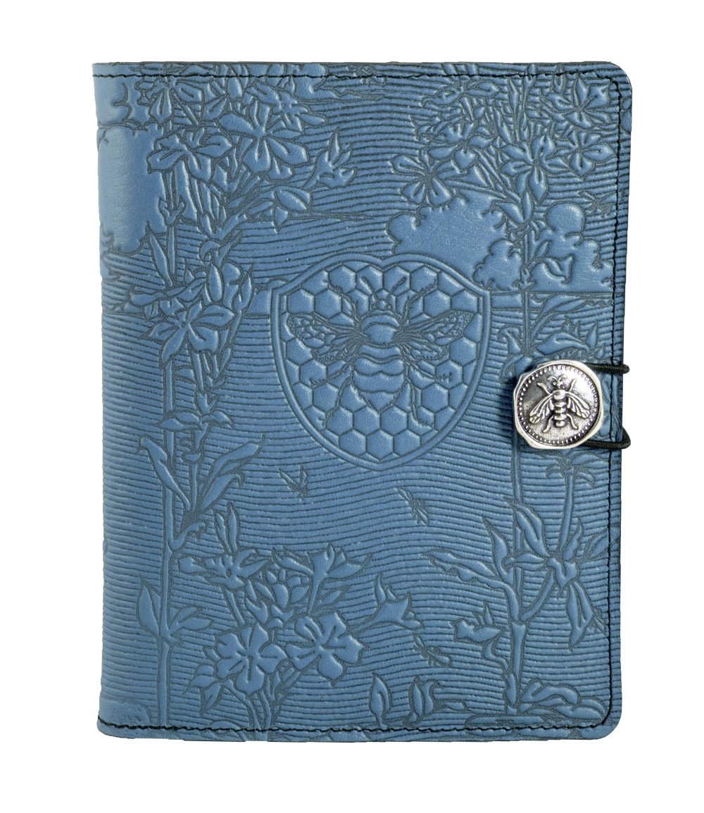Leather Cover for Kindle e-Readers, Bee Garden - Blue