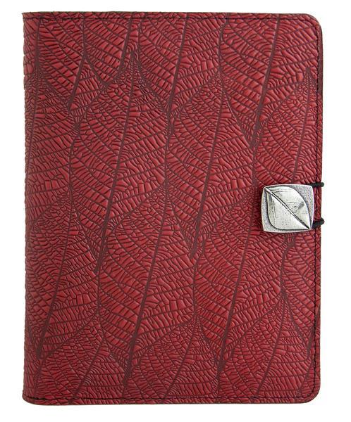 Oberon Design Leather Cover for Kindle Oasis, Fallen Leaves in Red
