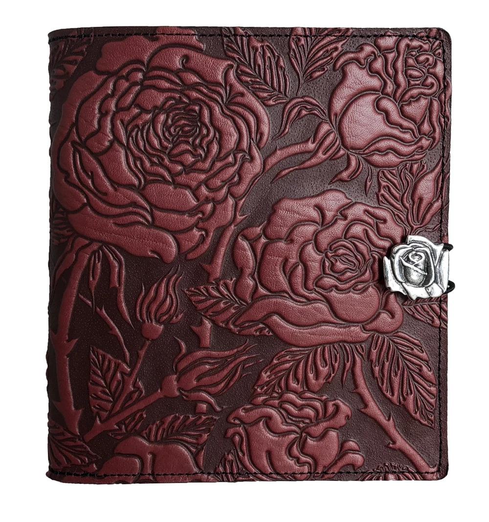 Oberon Design Leather Cover for Kindle Oasis, Wild Rose In Wine