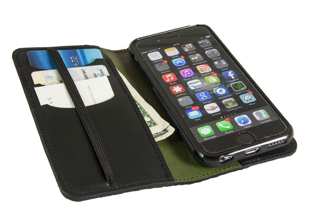 Leather Wallet Case for iPhone, Folio Style, Interior