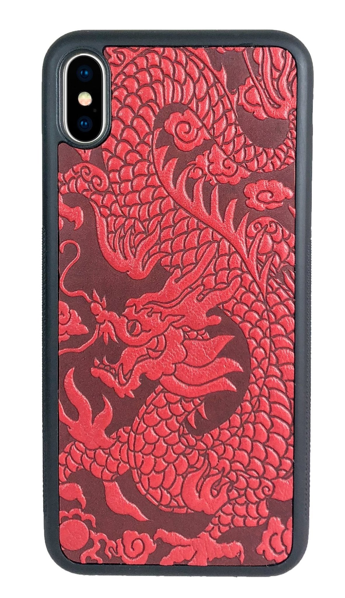 Oberon Design Genuine Leather iPhone Case, Hand-Crafted, Cloud Dragon