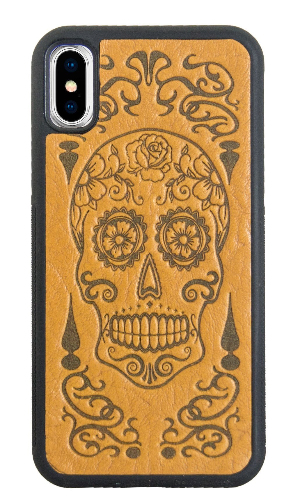 Oberon Design Genuine Leather iPhone Case, Hand-Crafted, Sugar Skull Oberon Design Genuine Leather iPhone Case, Hand-Crafted, Sugar Skull