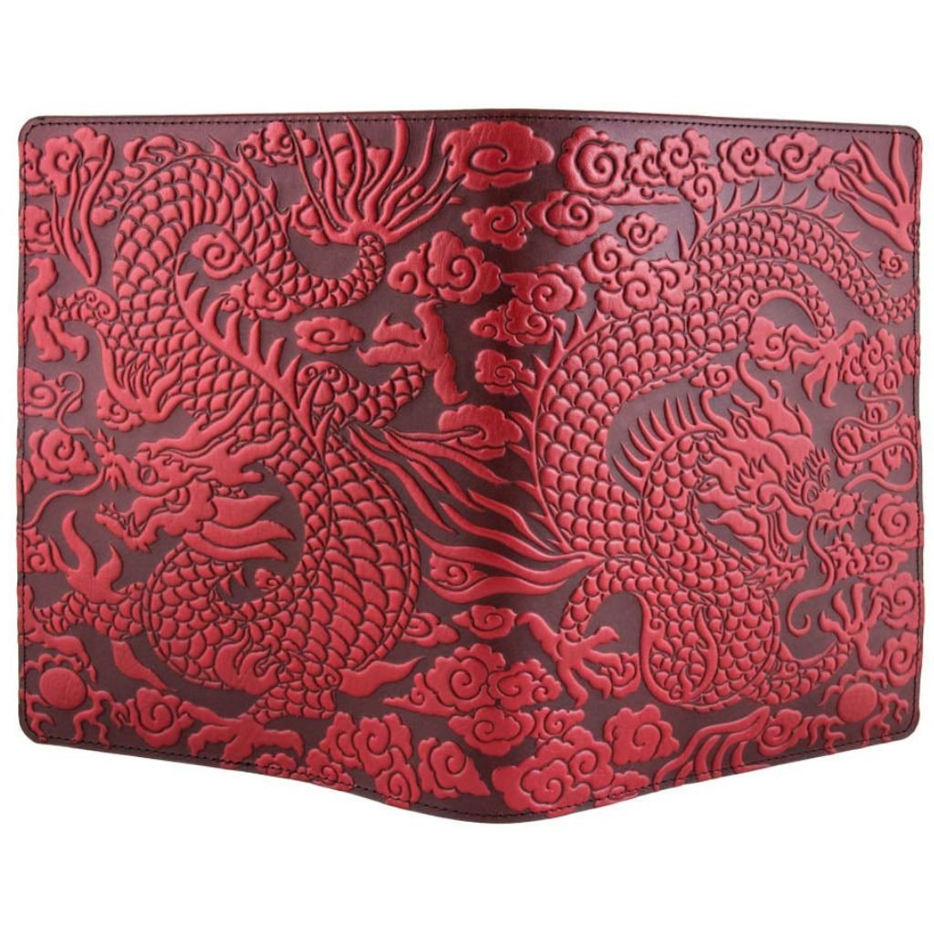 Cloud Dragon Composition Notebook Cover, Red - Open