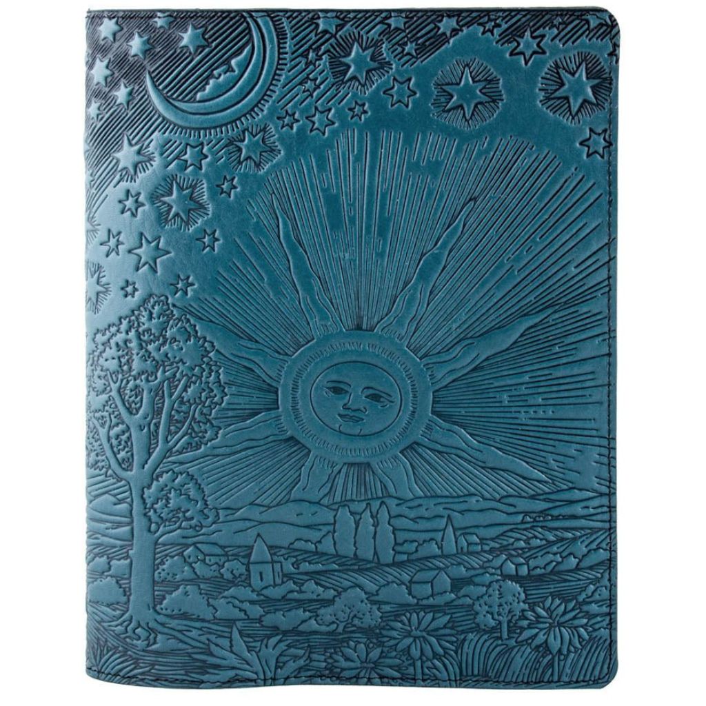 Leather Composition Notebook Cover, Roof of Heaven, Blue