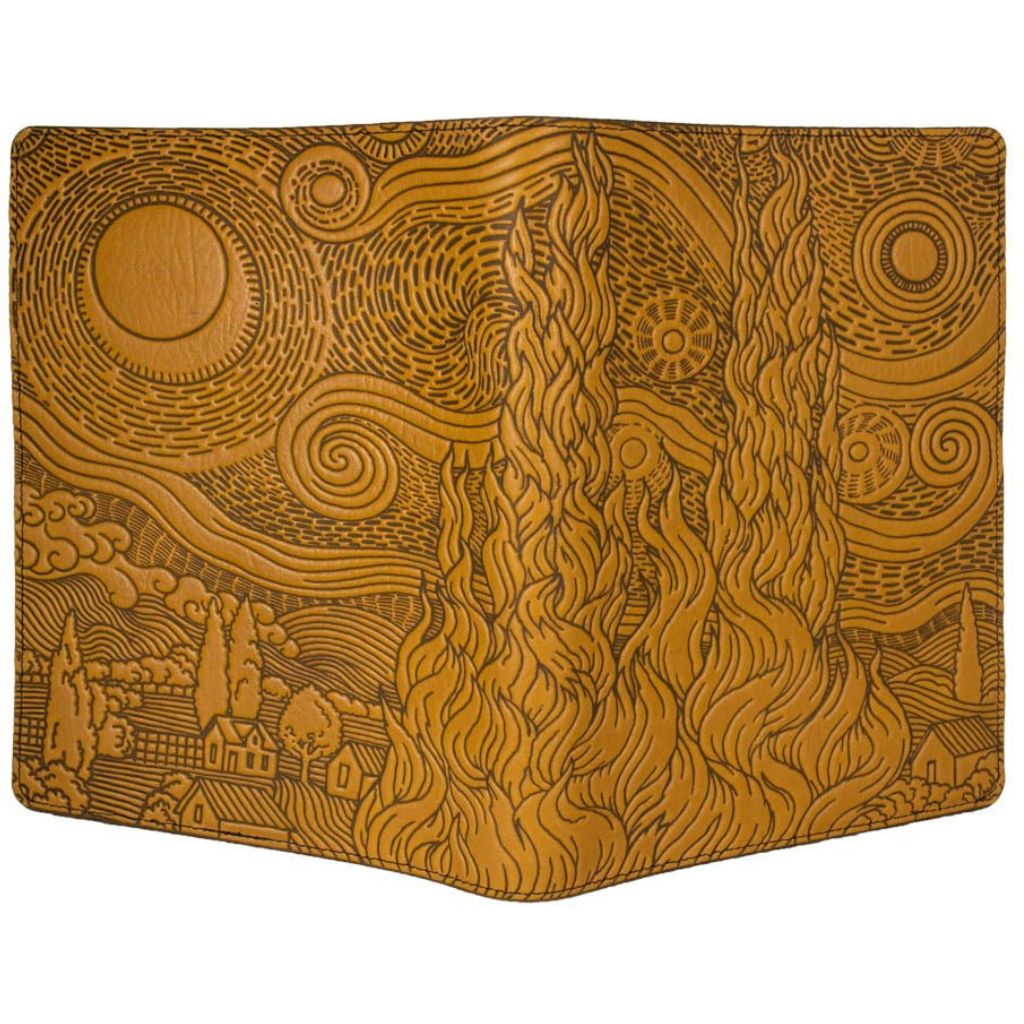 Leather Composition Notebook Cover, Van Gogh&#39;s Sky, Marigold