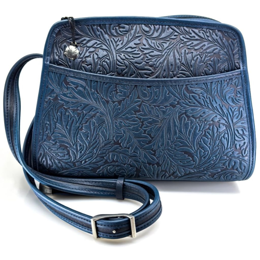 Oberon Design Leather Handbag, Avenue of Trees Retro Crossbody Fern