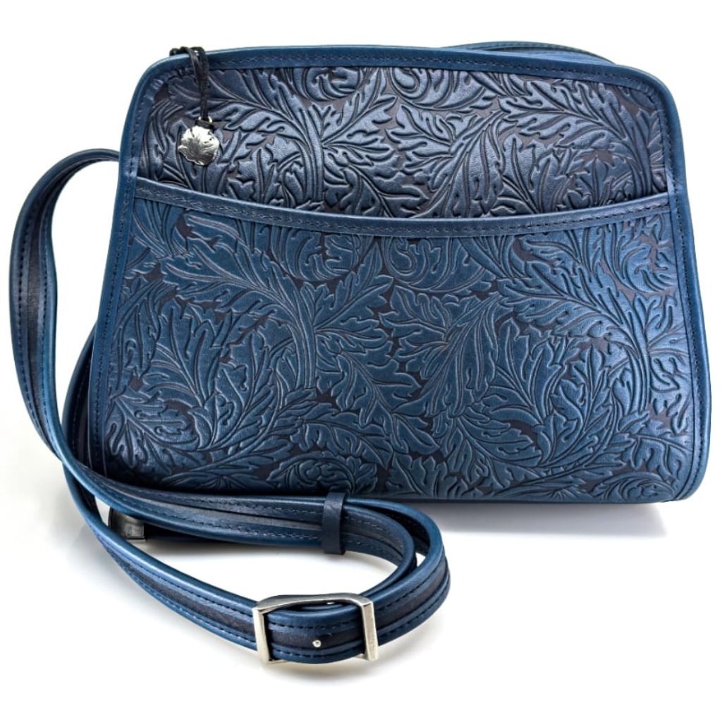 Oberon Design Leather Handbag, Acanthus Leaf Retro Crossbody