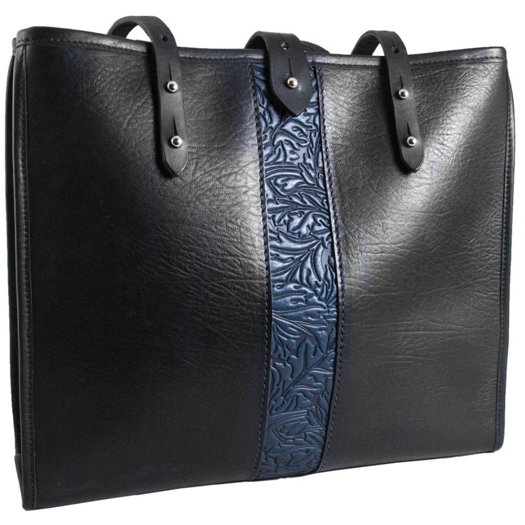 Leather Handbag, Sonoma Tote, Acanthus in Navy Front Closed Image