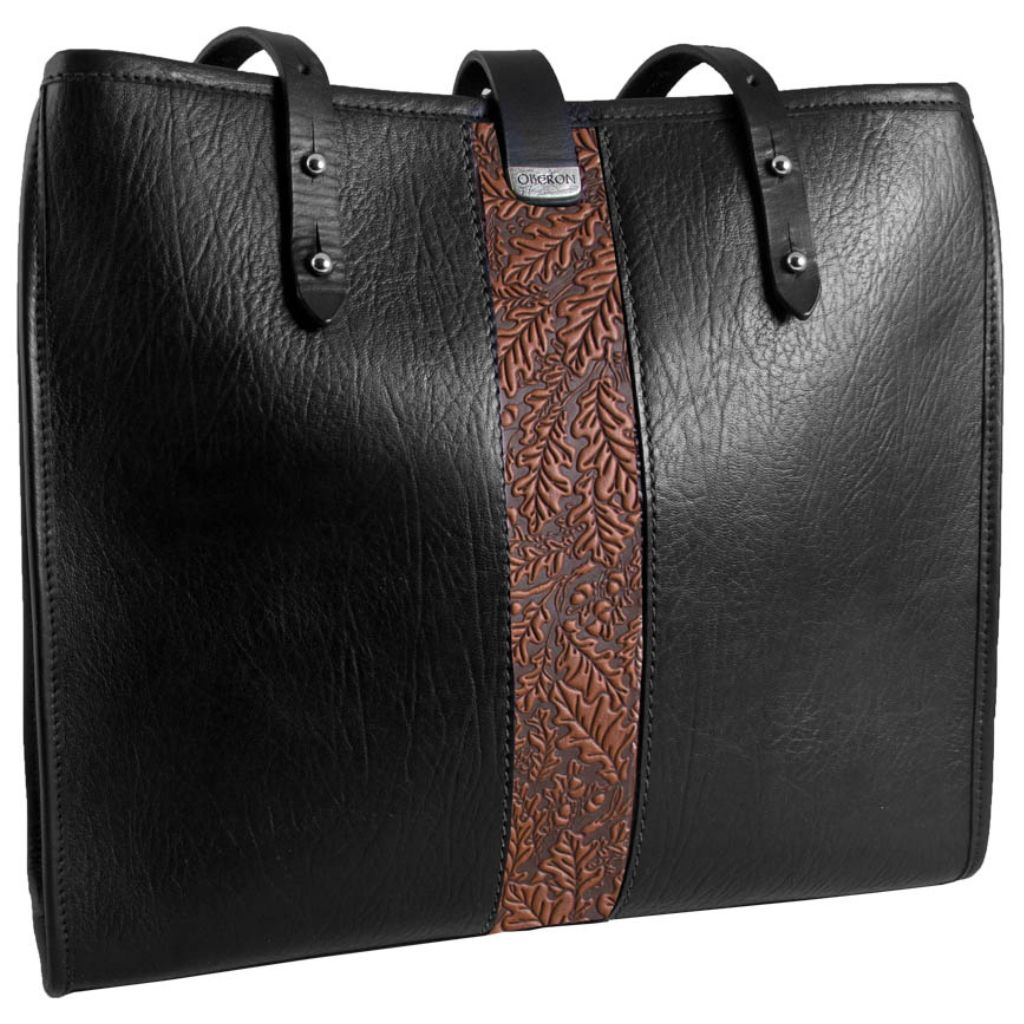 Leather Handbag, Sonoma Tote, Oak Leaf in Saddle, Closed &amp; Back View