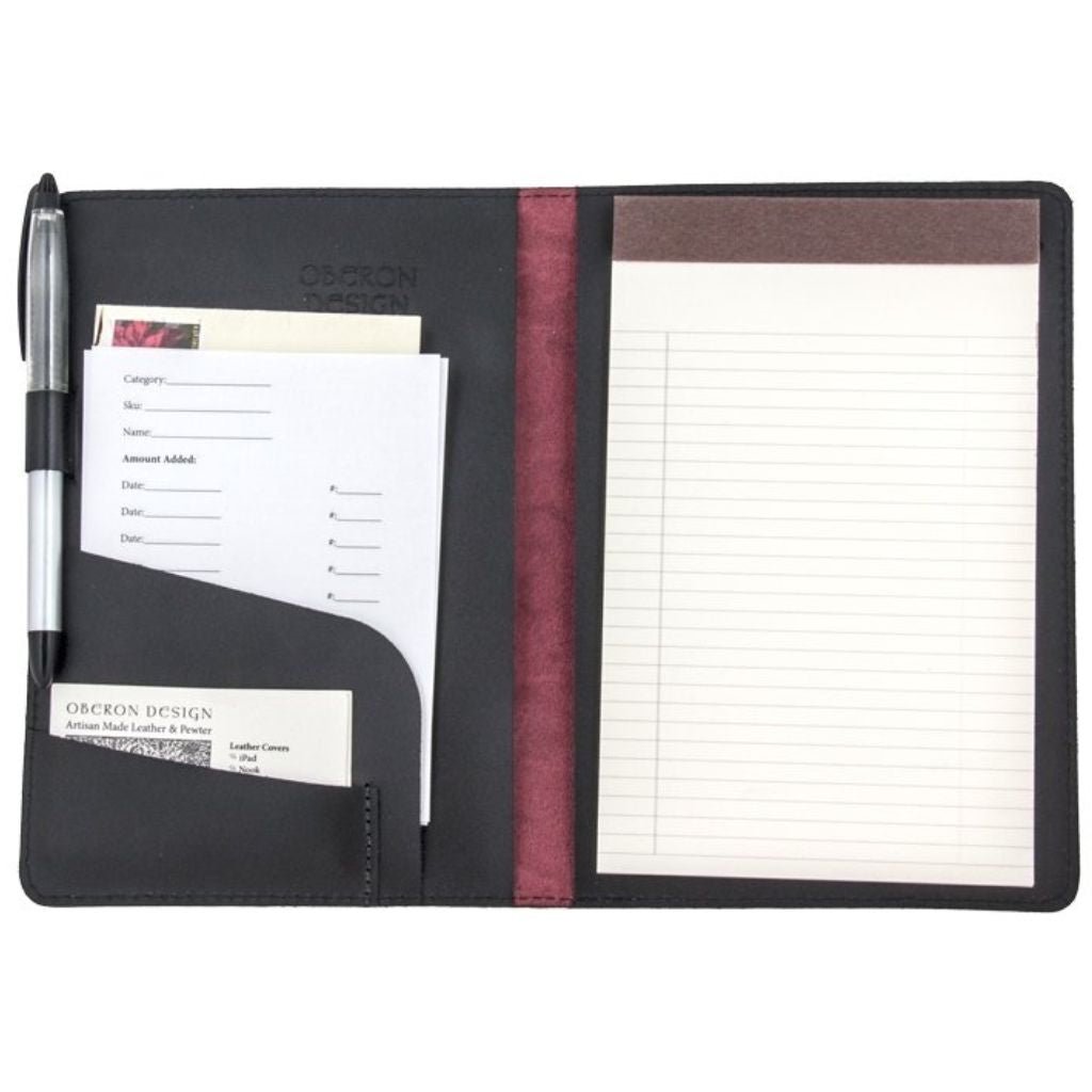 Leather Portfolio, Padfolio, Notebook, Small, Interior