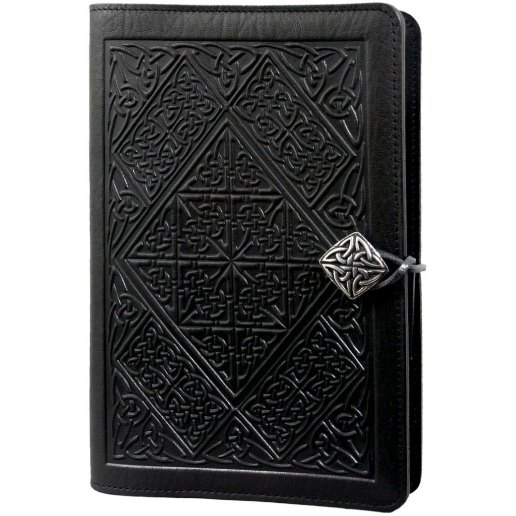 Leather Refillable Journal Notebook, Celtic Diamond