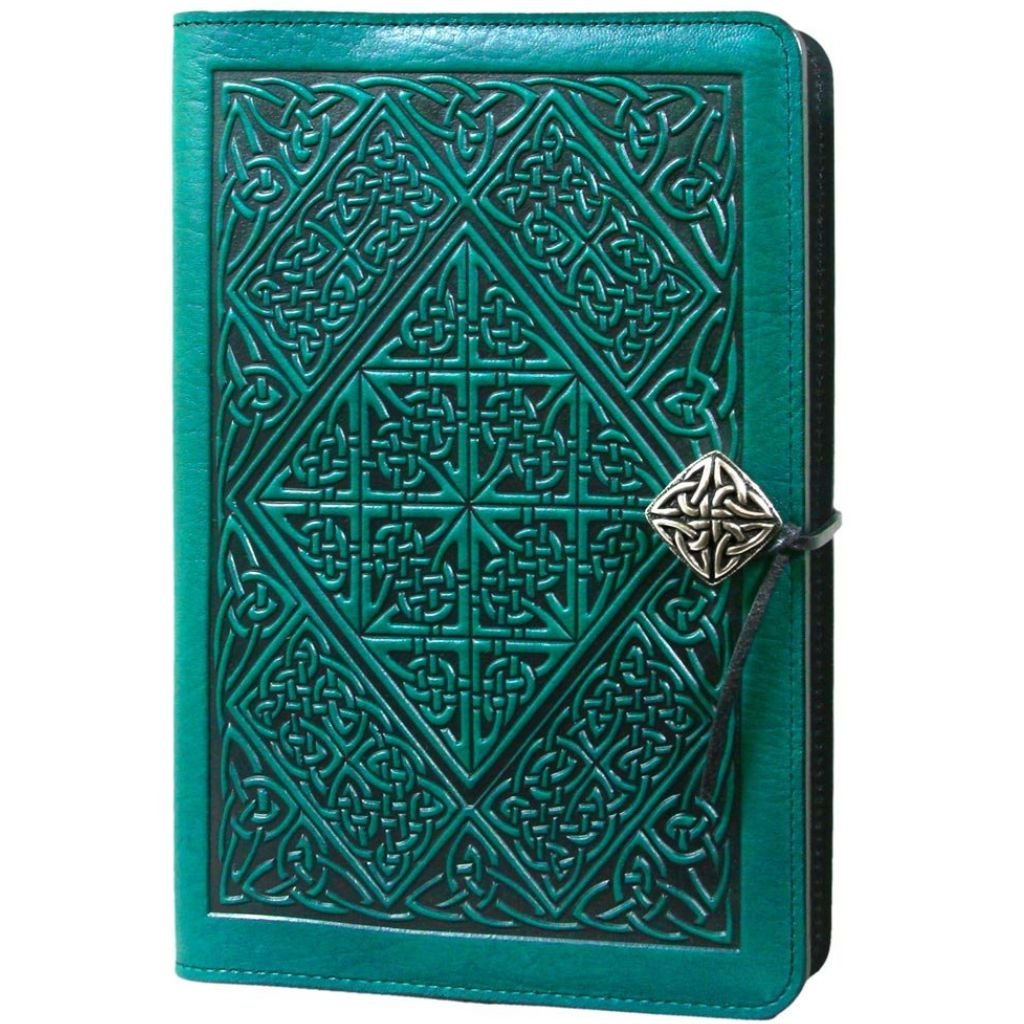 Oberon Design Leather Refillable Journal Cover, Celtic Diamond