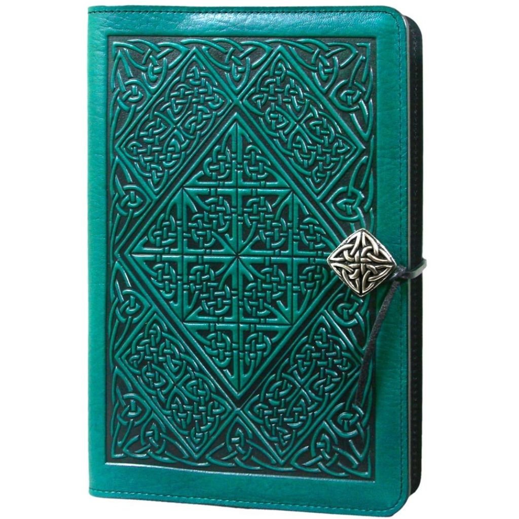 Leather Refillable Journal Notebook, Celtic Diamond