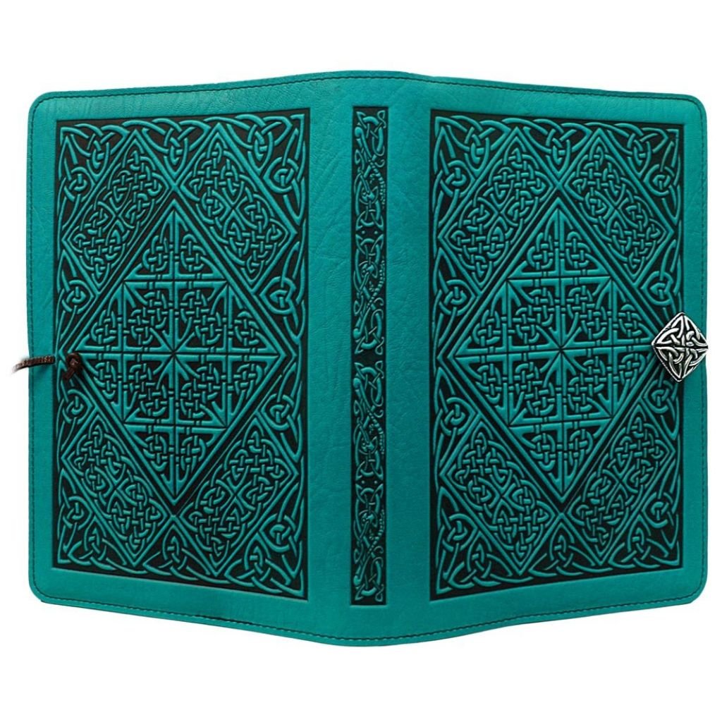 Leather Refillable Journal Notebook, Celtic Diamond